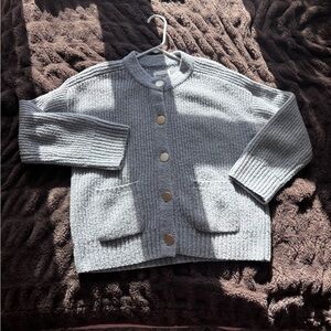 Abercrombie & Fitch Gray Cardigan with Gold Button